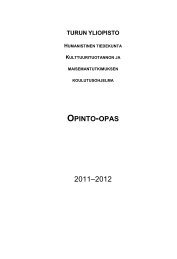 Opinto-opas 2011-2012 - Humanistinen tiedekunta - Turun yliopisto