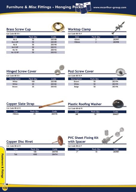 Fixings Products Catalogue PDF - McArthur Group