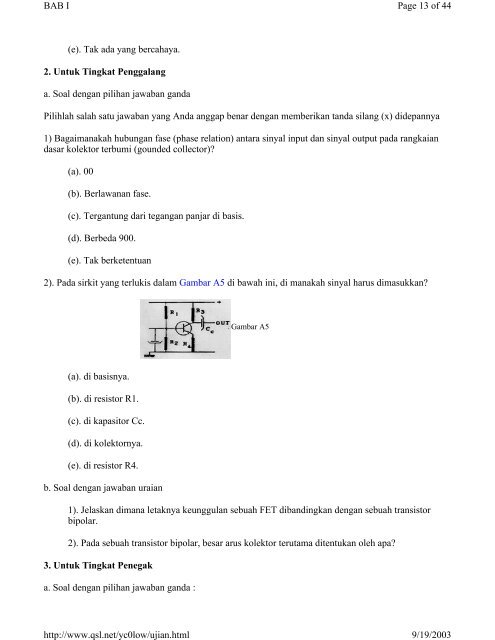 Soal Ujian Orari Helmi Kediris