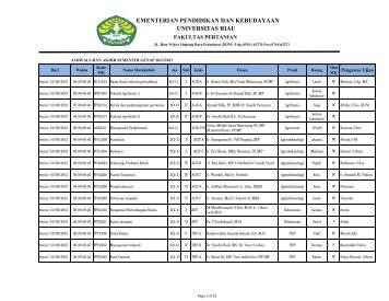 Jadwal UJian Semester Genap 2012/2013 - Universitas Riau