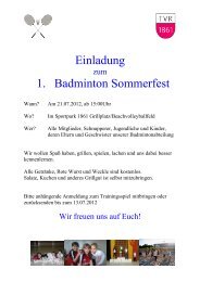 Einladung 1. Badminton Sommerfest