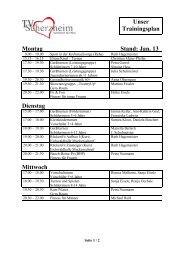 Trainingsplan 2013 - TV Scherzheim