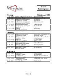 Trainingsplan 2013-2 - TV Scherzheim