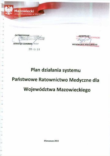 Plan Działania Systemu Państwowe Ratownictwo Medyczne dla woj ...