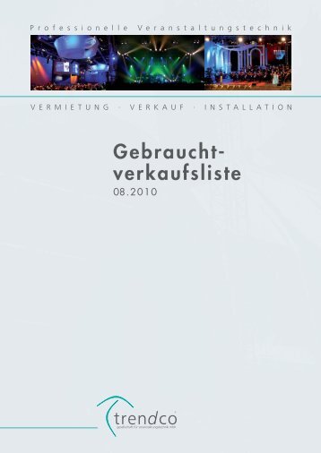 Gebraucht- verkaufsliste - Trendco