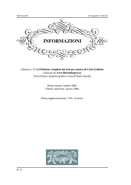 Il testo in PDF - Libretti d'opera italiani