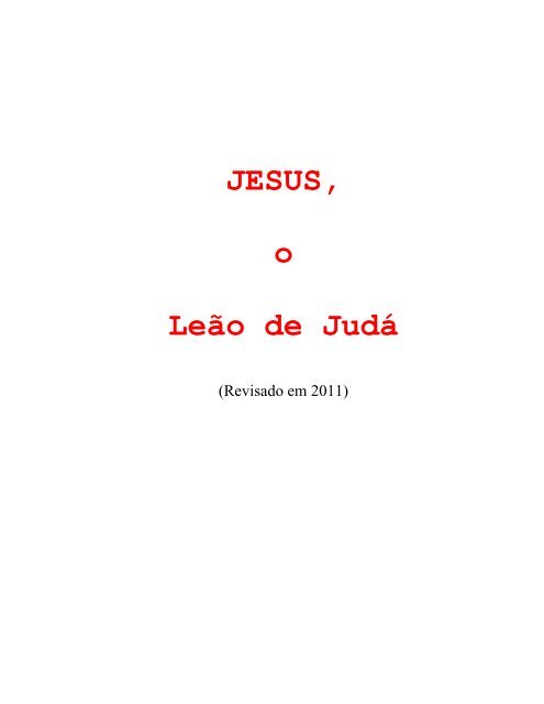 introdução - Jesus - O Leão de Judá