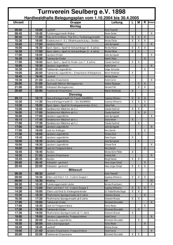 Hallenbelegungsplan - des TV-Seulberg