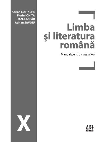 limba şi literatura română pentru clasa a Xa