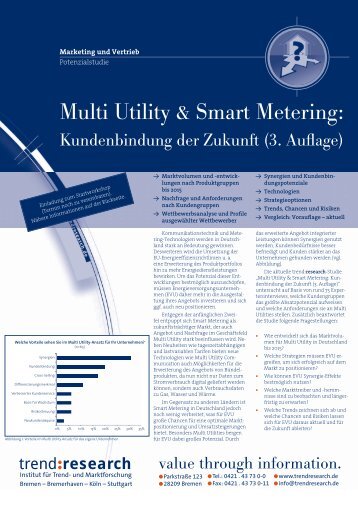 Multi Utility & Smart Metering: Kundenbindung der ... - trend:research
