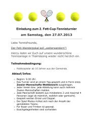 Einladung zum FETT-CUP - TV 06 Thalmässing