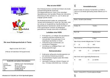 Die neue Kindersportschule in Tamm Was ist eine KiSS? Leitsätze ...