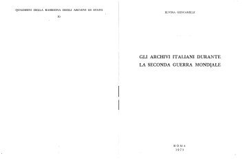 gli archivi italiani durante la seconda guerra mondiale - Direzione ...