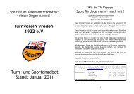 und Sportangebot Stand: Januar 2011 - TV Vreden