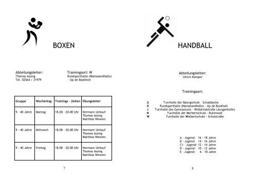 und Sportangebot Stand: Januar 2011 - TV Vreden