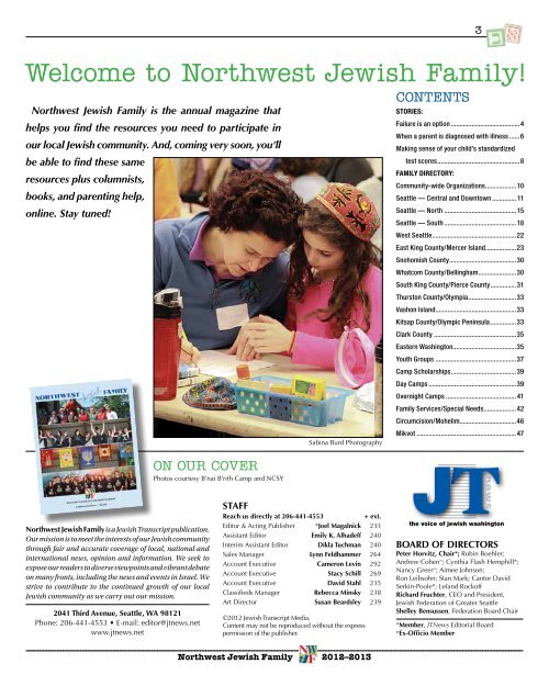 Northwest Jewish Family 2012-13 - The Jewish Transcript
