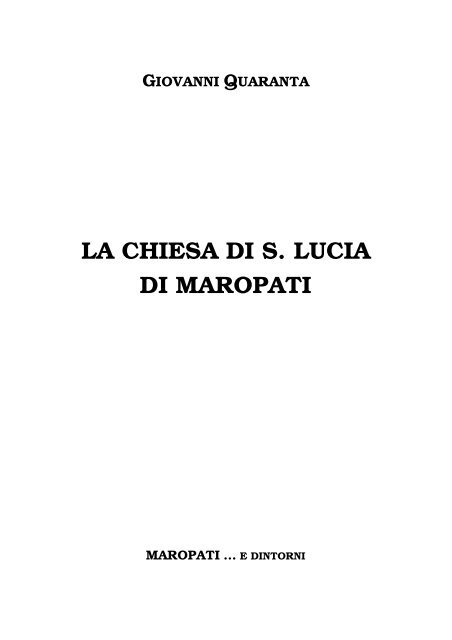 LA CHIESA DI S. LUCIA DI MAROPATI - POLISTENA ONLINE