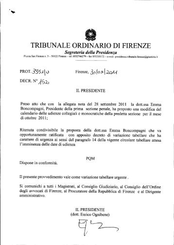 Decreto n. 152/2011 - Prima Sezione Penale - Ordine degli Avvocati ...