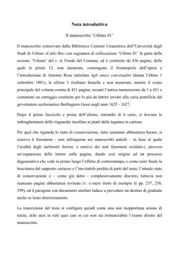 Gessi, Berlingiero - Opac - Università degli Studi di Urbino