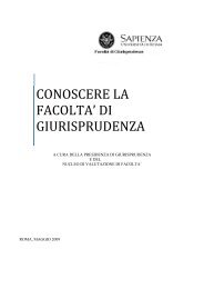 CONOSCERE LA FACOLTA' DI GIURISPRUDENZA - Sapienza