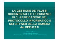 La gestione dei flussi documentali e le esigenze di ... - Cnipa