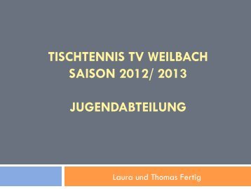 tischtennis tv weilbach saison 2012/ 2013 jugendabteilung