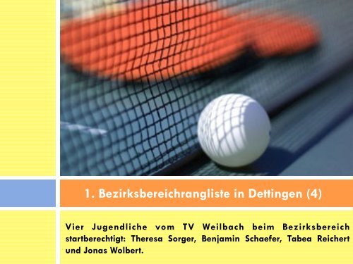 tischtennis tv weilbach saison 2012/ 2013 jugendabteilung