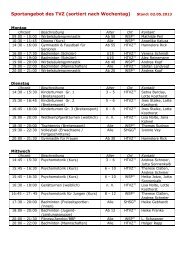 sortiert nach Wochentag - TV Mainz-Zahlbach 1862 eV