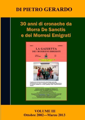 Di Pietro Gerardo 30 anni di cronache da Morra De Sanctis e dei ...