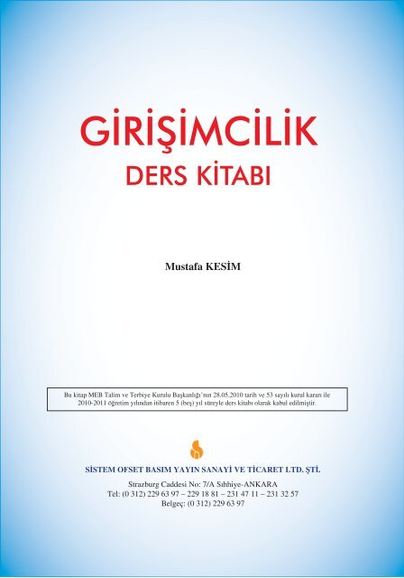 GİRİŞİMCİLİK DERS KİTABI