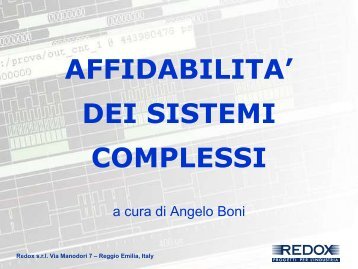 AFFIDABILITA' DEI SISTEMI COMPLESSI - Redoxprogetti.it