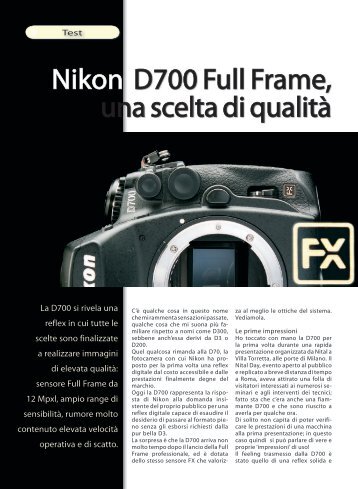 Nikon D700 Full Frame, una scelta di qualità - Fotografia.it