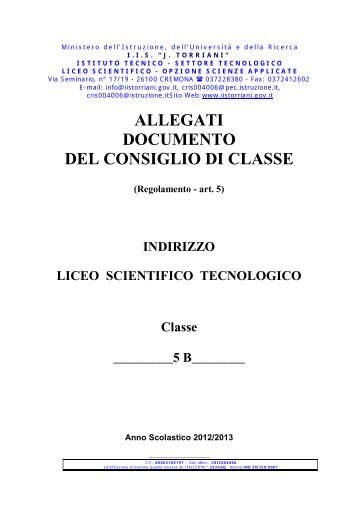 pdf 245 Kb - ITIS - Janello Torriani