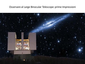 Osservare al Large Binocular Telescope: prime Impressioni