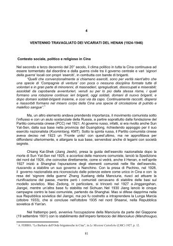 81 4 VENTENNIO TRAVAGLIATO DEI VICARIATI DEL HENAN ...