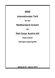 Internationaler Tarif RailStandard-Verkehr Rail Cargo Austria AG