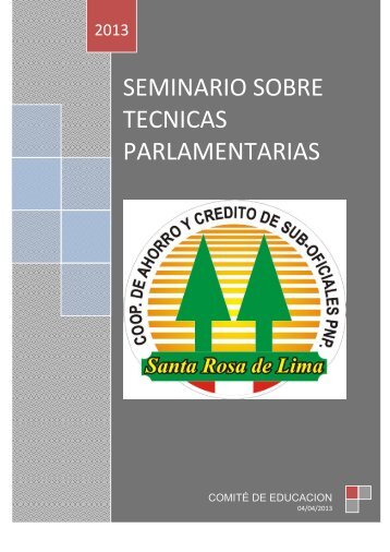 seminario sobre tecnicas parlamentarias - cacso pnp santa rosa de ...