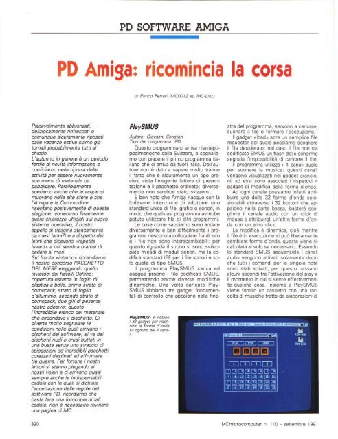 PD Amiga: ricomincia la corsa - digiTANTO.it