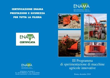 III Programma di sperimentazione di macchine agricole ... - Enama