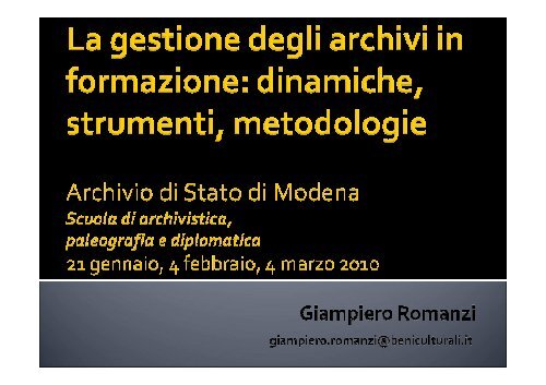archivist - Sistema Archivistico nazionale