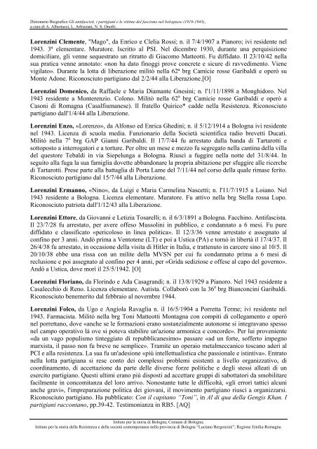 Biografico - Comune di Bologna