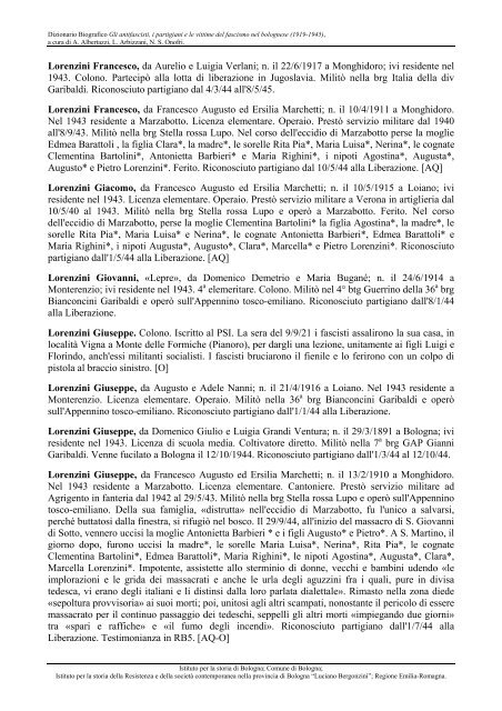 Biografico - Comune di Bologna