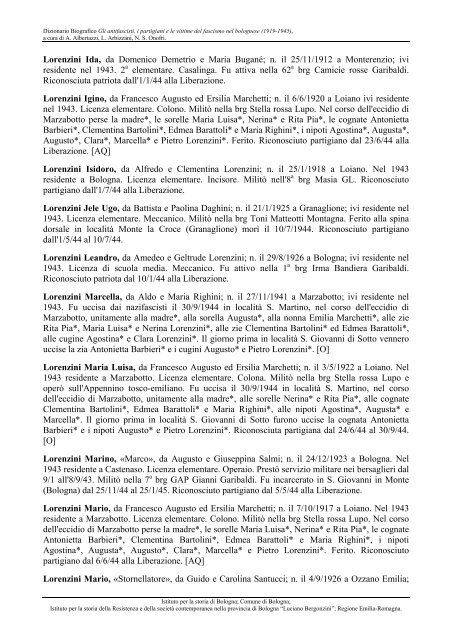 Biografico - Comune di Bologna