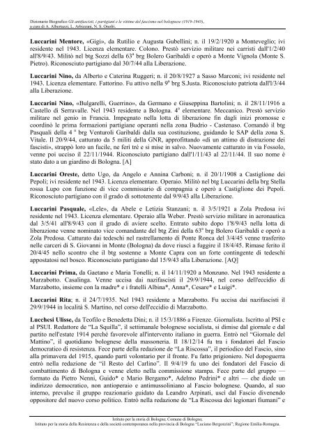 Biografico - Comune di Bologna