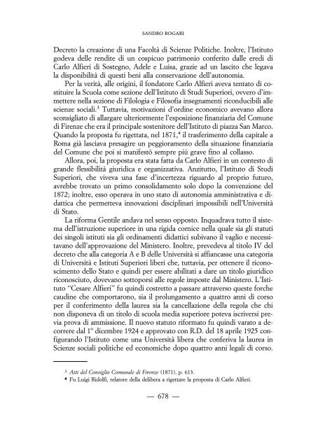 Il "Cesare Alfieri" da Istituto a FacoltЮ di Scienze ... - Storia di Firenze