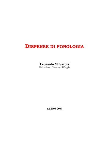 Dispense di Fonologia (Glottologia prof.Savoia) agg. 30/04/09
