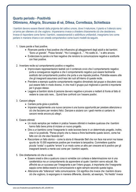 Quarto Periodo Positivita Ottimismo Allegria Sicurezza Di Se Oulu