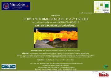 CORSO di TERMOGRAFIA DI 1° e 2° LIVELLO - CasaClima ...