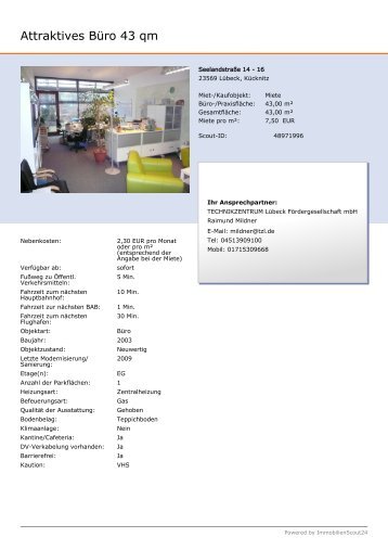 Attraktives Büro 43 qm - Technikzentrum Lübeck