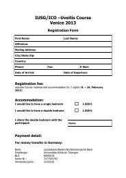 IUSG/ICO –Uveitis Course Venice 2013 Registration Form